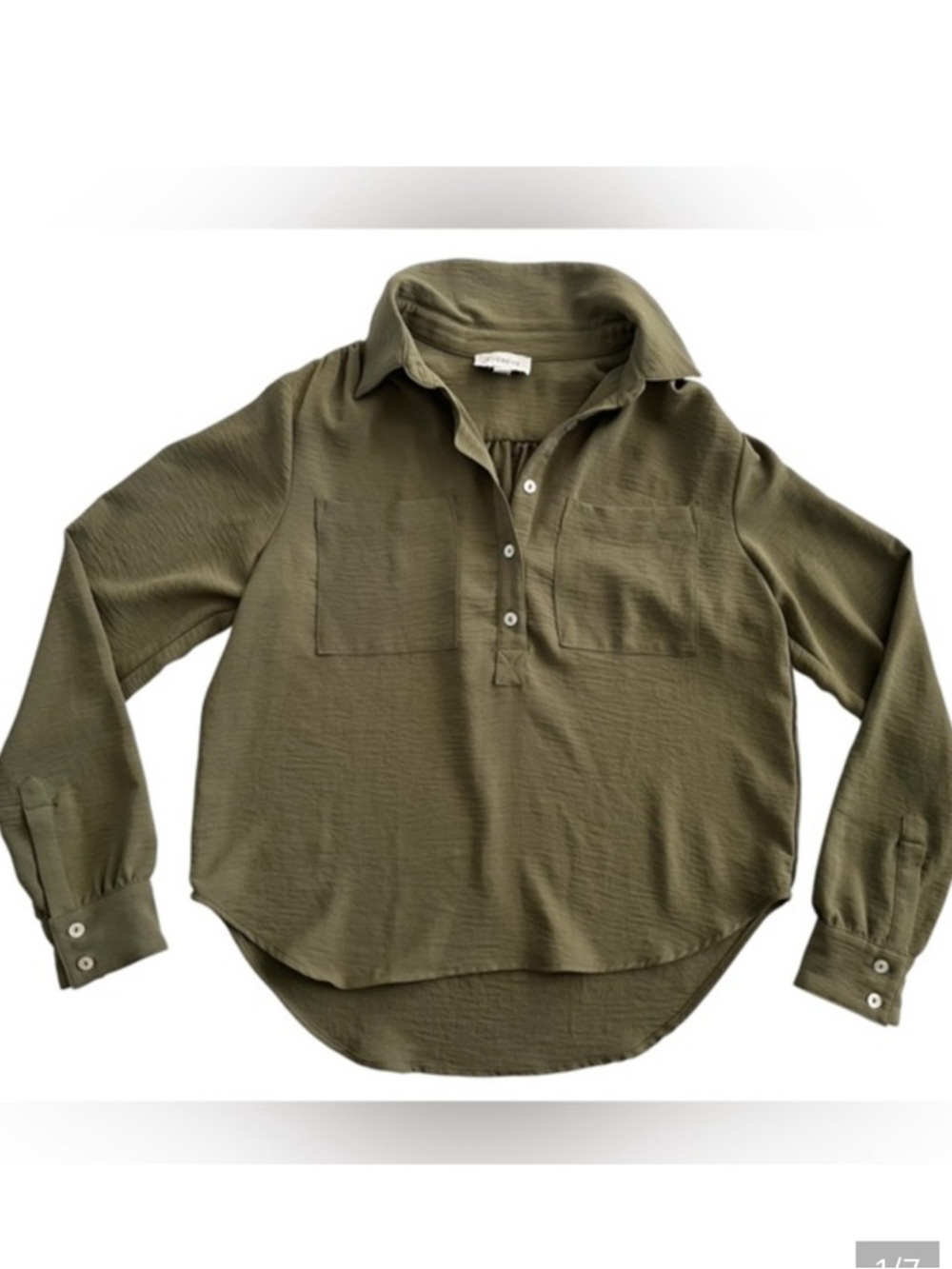 Evereve Sage Green Collared Shirt